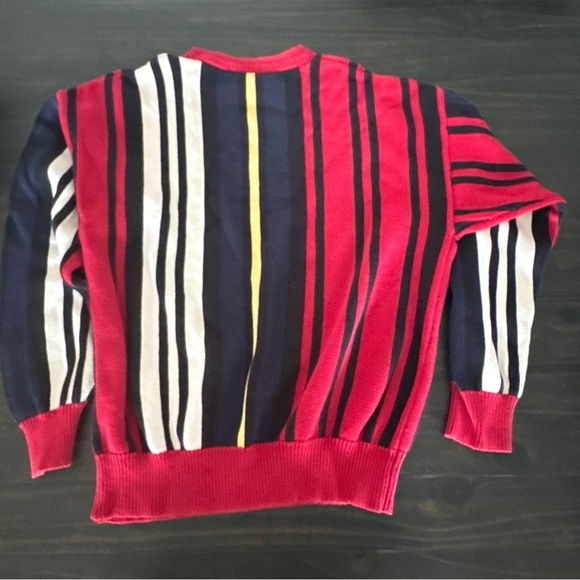 Vintage 90s Nautica Striped Sweater Mens Large Oversized Colorblock Preppy - Picture 5 of 6
